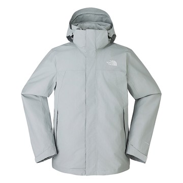 The North Face 北面 男 防水透氣連帽羽絨內裡三合一外套 灰
