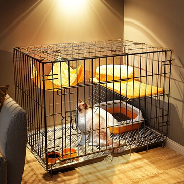 貓籠子家用室內超大自由空間帶廁所一體折疊貓咪窩寵物籠子不占地