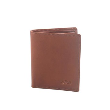 Sika直式鈔票卡片夾-A8268-01原味褐