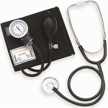 Blood Pressure w Stethoscope Kit Pocket Style Hand Held Large Nylon Cuff 22 Inch Stethoscope Tube 1 Each by Mabis