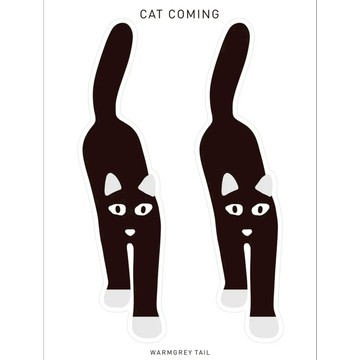 韓國 WARMGREY TAIL 防水貼紙 貓咪來了
