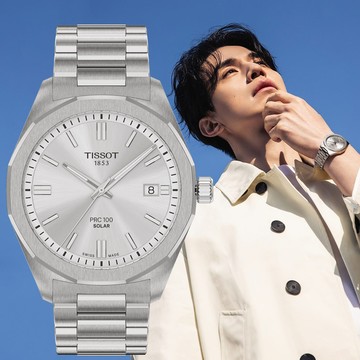 TISSOT天梭 PRC 100 簡約時尚太陽能腕錶 39mm/T1514221103100