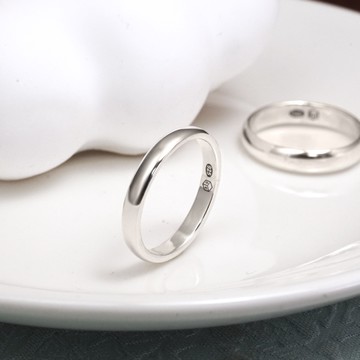 ART64 純銀 圓弧銀戒 3mm窄版 925純銀戒指 尾戒 女戒 男戒