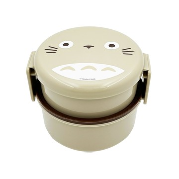 Skater 龍貓迷你雙層圓形便當盒組  米色  1個