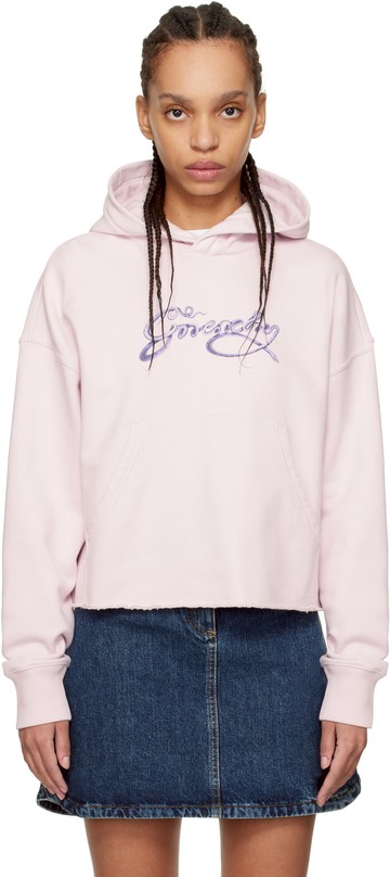 Givenchy 粉色 Cropped GIVENCHY Snake Print Fleece 连帽衫