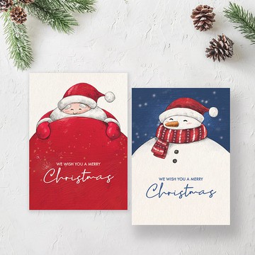 【 聖誕明信片】聖誕老人 雪人