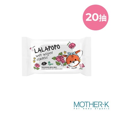 韓國MOTHER-K 【會員入會禮】LALAPOPO 大馬士革玫瑰絲柔濕紙巾20抽