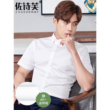 白襯衫男短袖職業夏季薄款正裝修身免燙襯衣男士半袖商務工作服