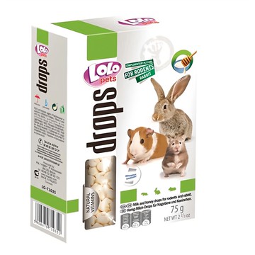 LOLO pets 優格維他命球 蜂蜜牛奶口味 75g 寵物鼠兔零食  1個