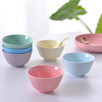 日式陶瓷飯碗家用吃飯湯碗高腳加厚防燙一人一色高顏值米飯碗套裝