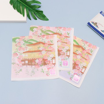 京都手帕 -友禪刺繡-金閣寺