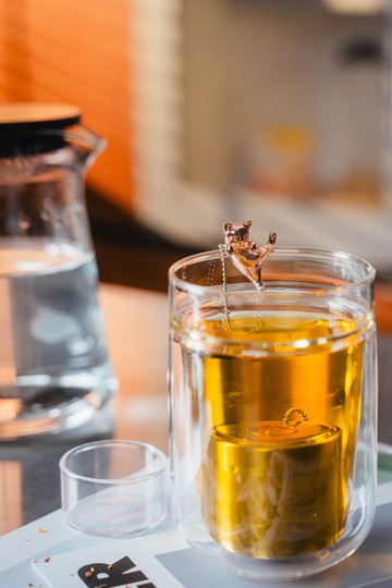 01LIV 不銹鋼濾茶器 CHICHI濾茶筒 貓咪玫瑰金泡茶器動物可愛禮物