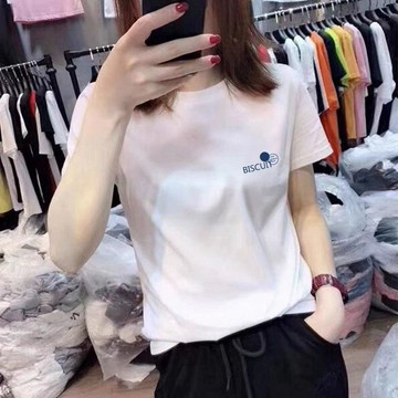 【台灣现貨】夏季純棉上衣 圓領上衣 女生短袖 韓系短袖T恤 修身上衣 純棉短袖女 休閒寬鬆短袖 夏天短袖女 棉質短袖T恤
