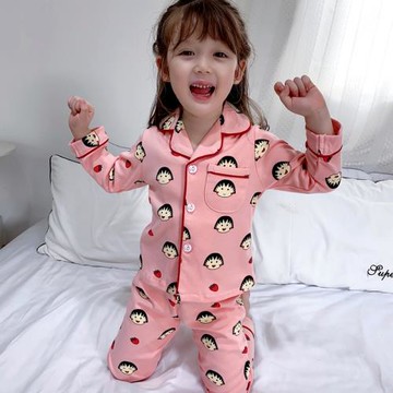卡通純棉中小兒童女童睡衣春秋季長袖套裝男小孩子公主寶寶家居服