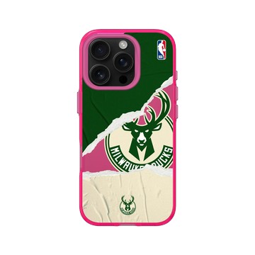 iPhone 16 Pro Clear 粉漾桃 - NBA - 熱血系列-密爾瓦基公鹿 Milwaukee Bucks - Sweat and Tears