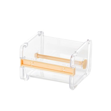 【梵特】透明多功能紙膠帶切割器/收納盒-3入-多色可選-橙色