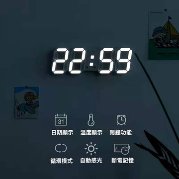 3D數字時鐘  LED數字鐘 電子鐘 立體電子時鐘 時鐘  掛鐘 電子鬧鐘 時尚工業風立體電子時鐘 LED鐘