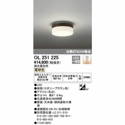 Ol 小型シーリングライト 取付工事要 白熱灯60w相当 非調光タイプ 電球色 オーデリック Odelic 通販 Lineポイント最大get Lineショッピング