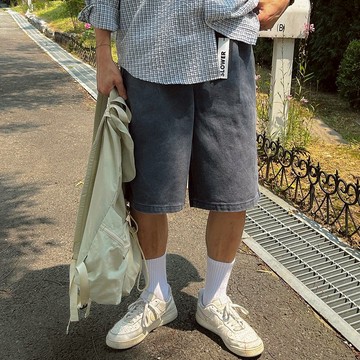 正韓高品質堅固復古水洗棉百慕達短褲 3色 YUPPIE 預購商品 0609