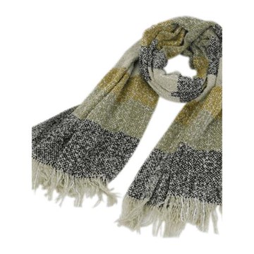 韓版女冬天保暖拼色超長針織毛線