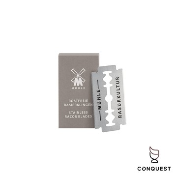 【 CONQUEST 】德國 MUHLE 穆勒 雙面安全刮鬍刀片 傳統刮鬍刀片 替換刀片 一盒10片 國際通用規格