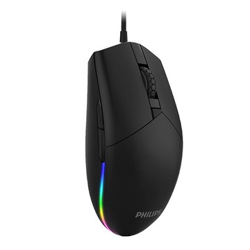 PHILIPS RGB炫彩6鍵式有線6400DPI滑鼠-SPK9304
