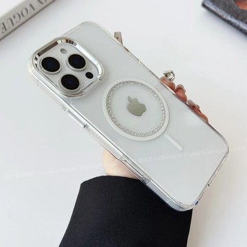 亞克力材質 簡約高級 鑲鑽磁吸 保護殼 適用 蘋果 iPhone 17 16 15 14 Pro max 手機殼