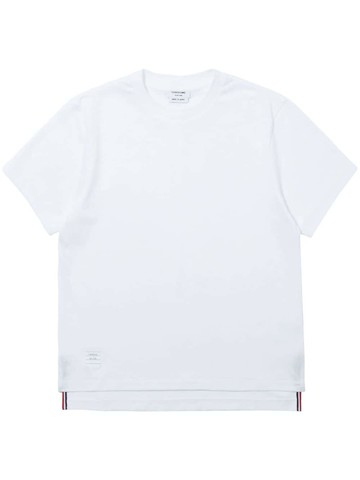 Thom Browne - side slits relaxed T-shirt - women - Cotton - 48 - White
