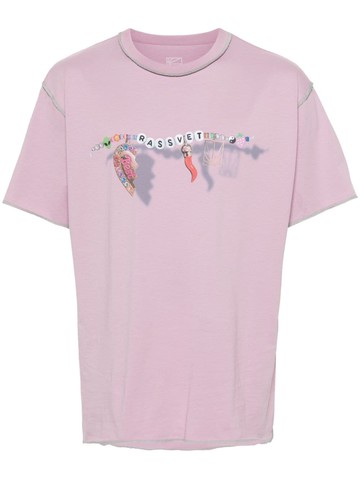 RASSVET - logo-print cotton T-shirt - men - Cotton - XL - Purple