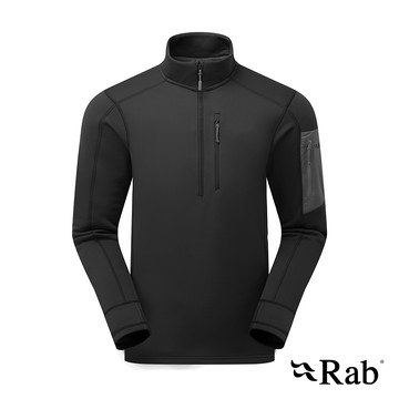 【RAB】Modulus Pull-On 快乾排汗彈性柔軟保暖上衣 男款 黑色 #QFG17