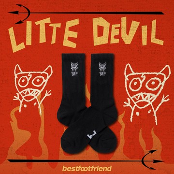 BEST FOOT FRIEND BF24005-BK LITTLE DEVIL 小惡魔 BFF 中筒襪 / 小腿襪 (黑色)