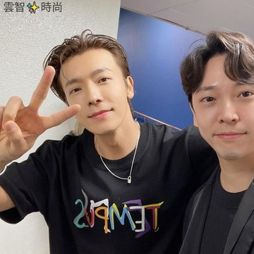 Super Junior李東海銀赫同款純棉寬鬆男女簡約打底衫印花短袖T恤