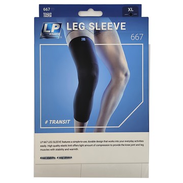 LP SUPPORT 高伸縮型全腿護套 667R1 黑色  XL  1個