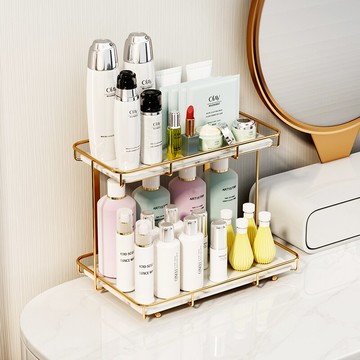 北歐輕奢化妝品刷桌面置物架收納盒口紅護膚品梳妝臺整理收納架子
