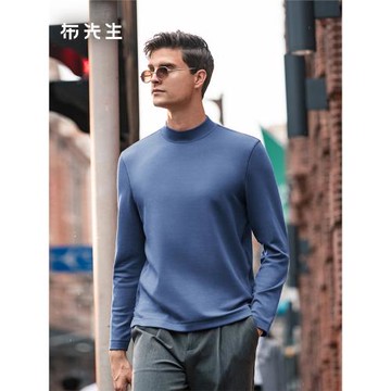 MrBu布先生小半高領長袖T恤男2025秋新款內搭時髦上衣BT11535