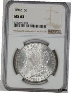 品質保証書付】 アンティークコイン NGC PCGS 1882 $1 Morgan Silver