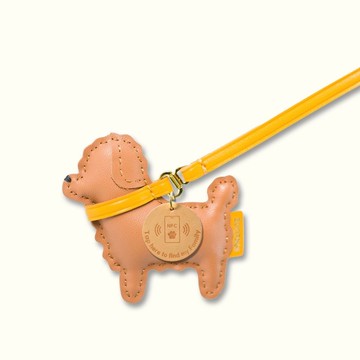 貴賓犬(棕)皮革吊飾 - 包含NFC