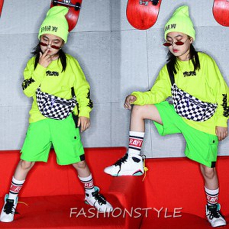 キッズダンス衣装 Hiphop ダンス 衣装 キッズ ヒップホップ 子供ダンス 舞台服 ショートパンツ 蛍光色 キッズダンス 通販 Lineポイント最大6 0 Get Lineショッピング