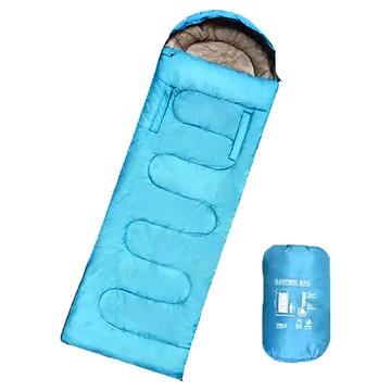 TREEWALKER 彩漾可伸手睡袋 親膚內裡 保暖填充 便攜收納 多場景使用 舒適大空間  1個  水藍