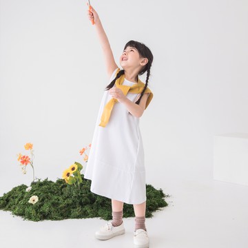 OB嚴選 純棉傘狀剪接女童無袖洋裝 《QA1297》童裝/現貨