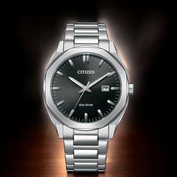 CITIZEN 星辰錶 光動能 八角形 日期 夜光 男錶 手錶 聖誕節 禮物-BM7600-81E