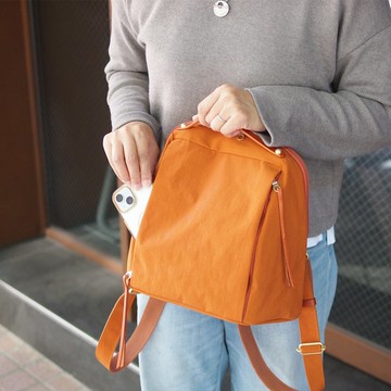 日本手作 尼龍X皮革休閒手提/後背包Made in Japan by Baggy Port