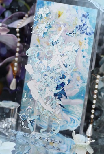 碎夢流光 透明感のある 儚げな幻想少女 PET 紙膠帶 貝殼光