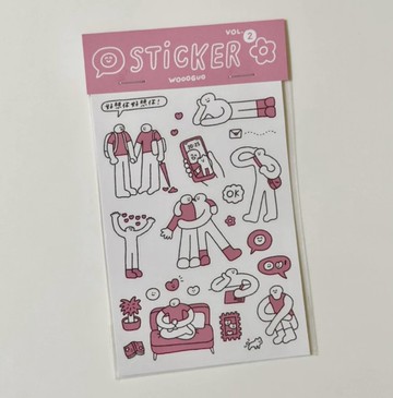 【WOOOGUO】debbywooo貼紙 ~ 情侶日常Vol.2 手帳裝飾貼紙 簡陋人