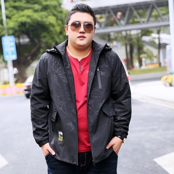 2024新款春秋大碼夾克男加肥加大碼外套寬松胖子上衣潮流男裝10XL
