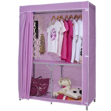 【頂堅】寬110公分(攜帶型折疊式)鐵管吊衣櫥/吊衣架-附布套4色可選淺咖啡