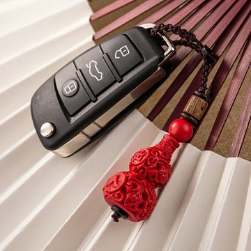 平安葫蘆鑰匙扣朱砂福祿掛件創意個性汽車鏈圈環男女鎖匙扣掛飾