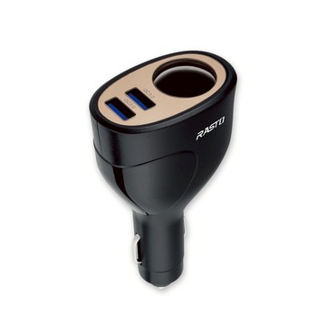 【人氣特價】RASTO RB8  車用擴充+雙QC3.0 USB 快速充電器