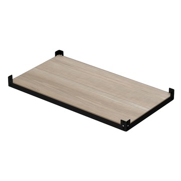 KI WISH 居家生活 單層角鋼層板 76x46公分 5mm雙面木紋 單層荷重60公斤 台灣製  黑色  1個