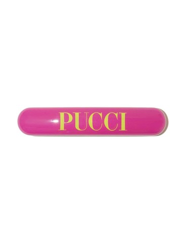 PUCCI - logo-print hair clips - women - Brass - One Size - Pink